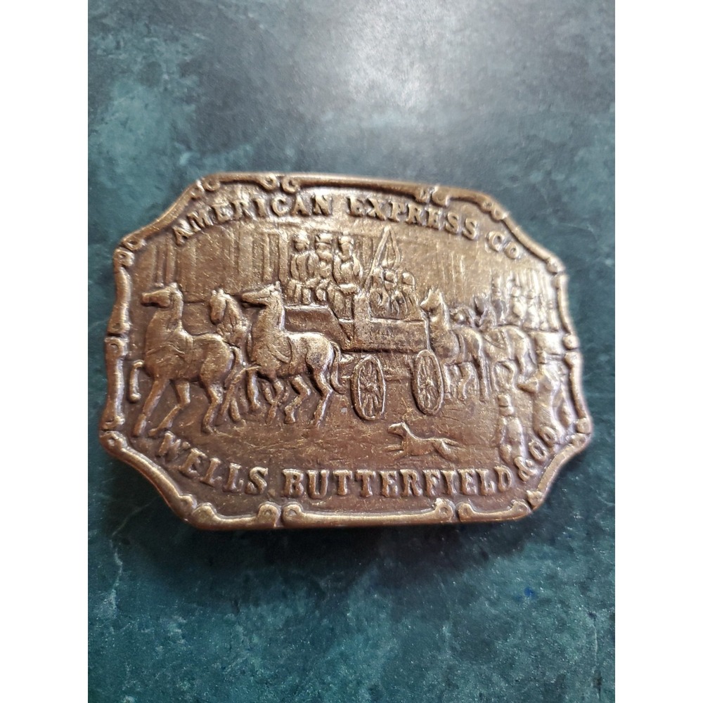 American Express Company Wells Fargo Butterfield Historical  Vintage Belt Buckle